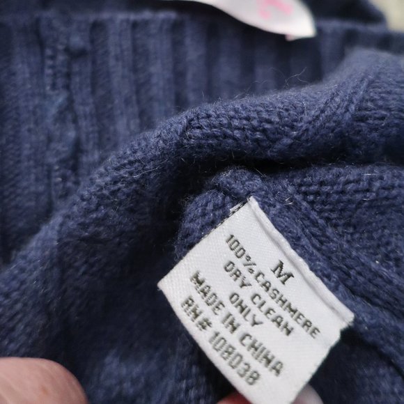 Womens TK Designs Navy Blue Cableknit V-Neck Sweater Vest M * - Picture 6 of 6